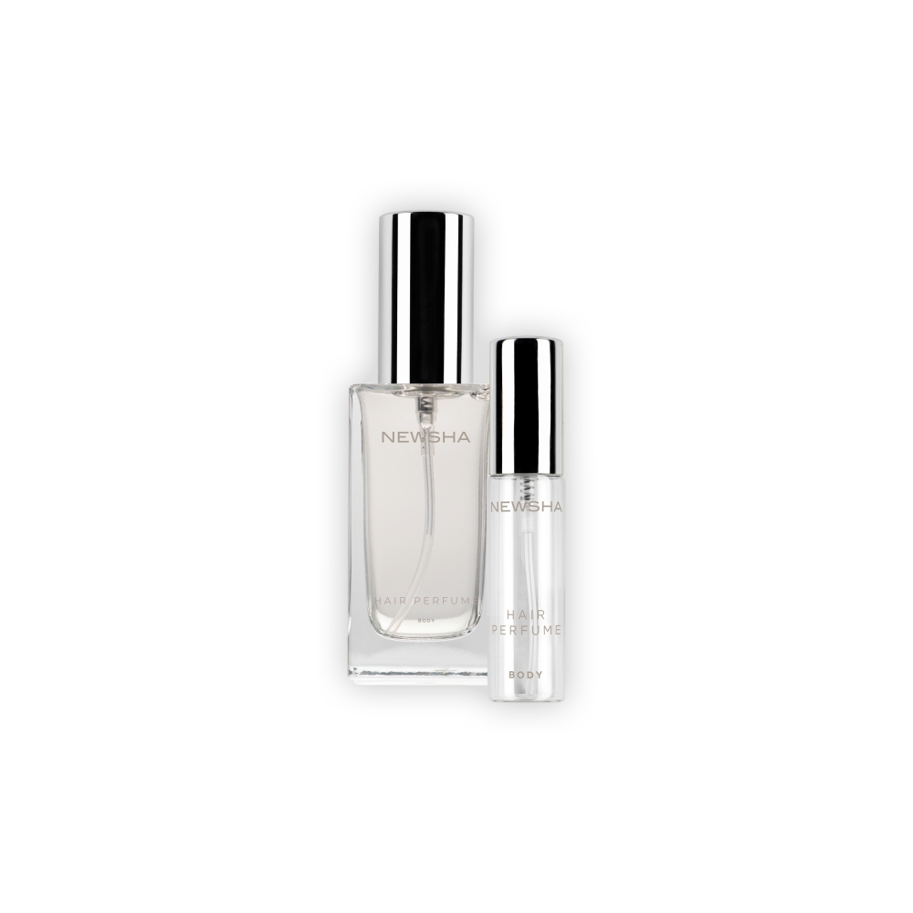 Luxuriöses Haarparfum für langanhaltenden Duft im Haar. Hair Perfume von NEWSHA als elegantes Finish für gepflegte Haarstylings.