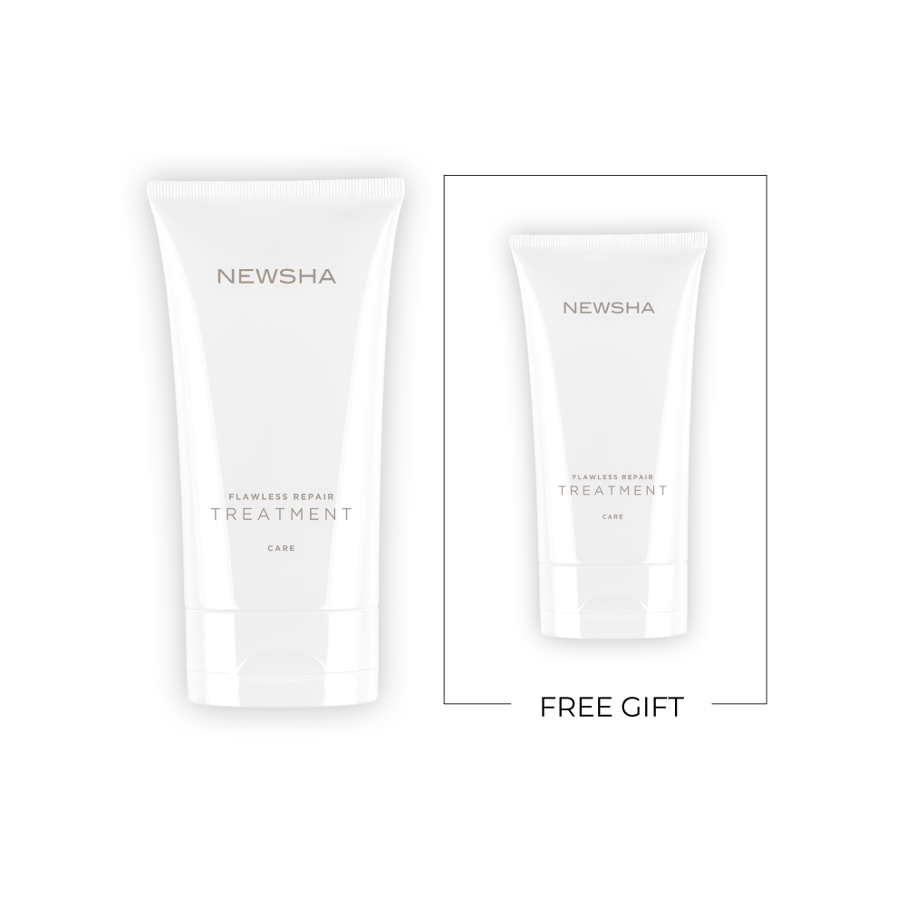 Reparierende Haarkur für geschädigtes Haar. Das Flawless Repair Treatment von NEWSHA stärkt die Haarstruktur und sorgt für spürbare Regeneration.