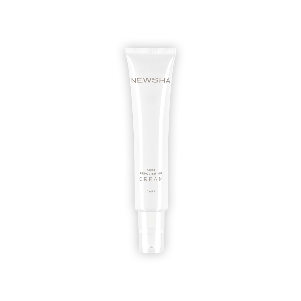 Aufbauende Anti-Aging Haarcreme für strapaziertes Haar. Deep Repolishing Cream von NEWSHA revitalisiert, pflegt intensiv und stärkt die Haarstruktur nachhaltig.