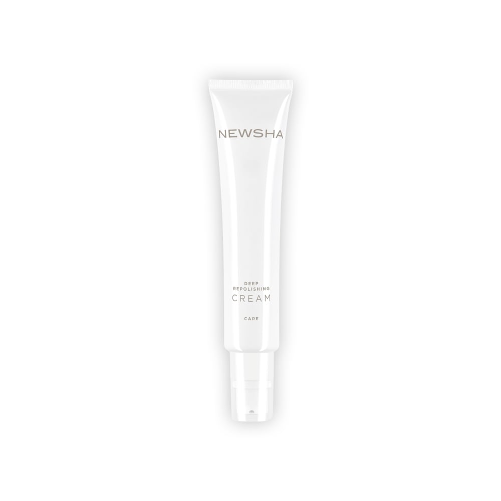 Aufbauende Anti-Aging Haarcreme für strapaziertes Haar. Deep Repolishing Cream von NEWSHA revitalisiert, pflegt intensiv und stärkt die Haarstruktur nachhaltig.