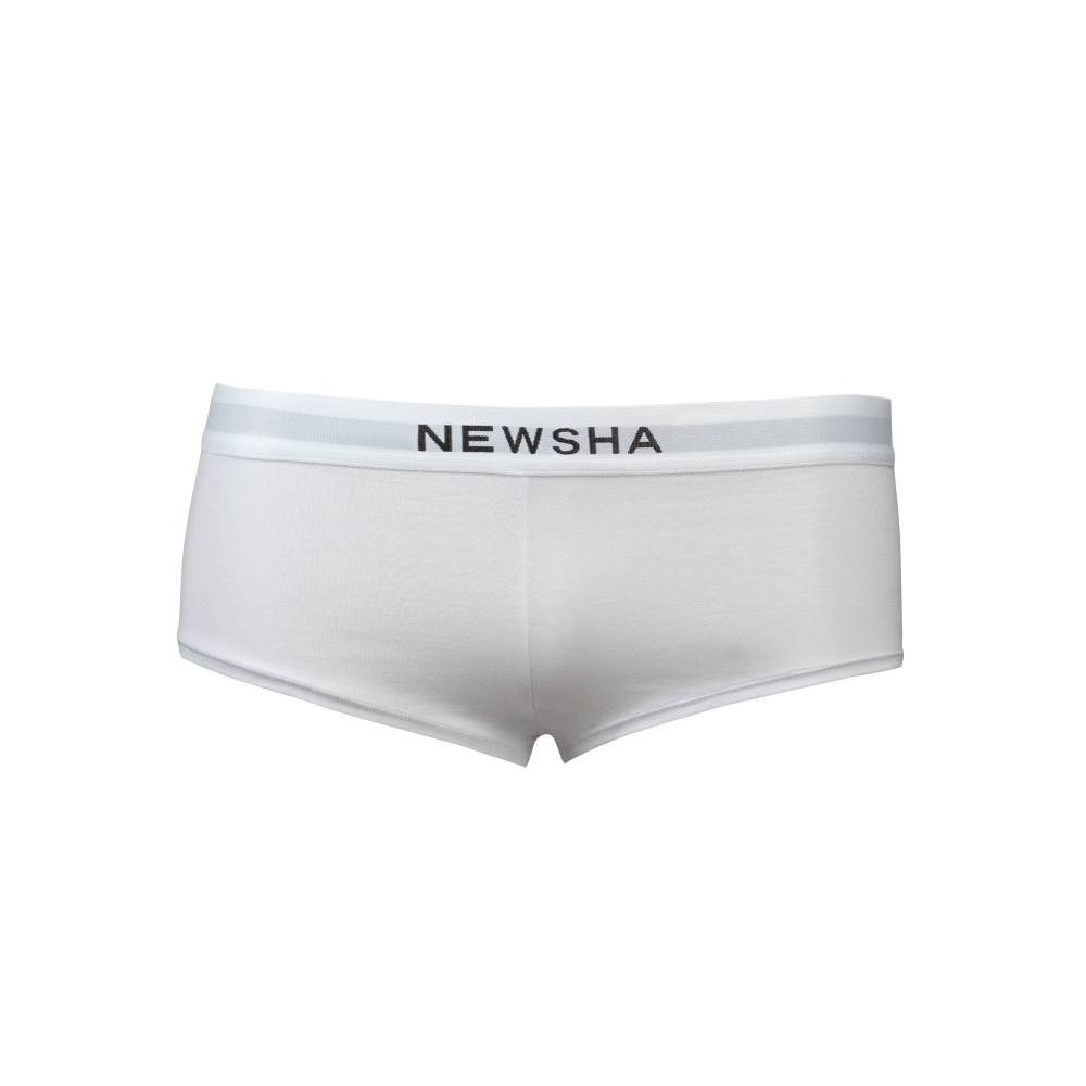 Komfortable Damen-Unterhose in Weiß mit elastischem Bund. NEWSHA Underwear für ein angenehmes Tragegefühl und stylischen Alltagskomfort.