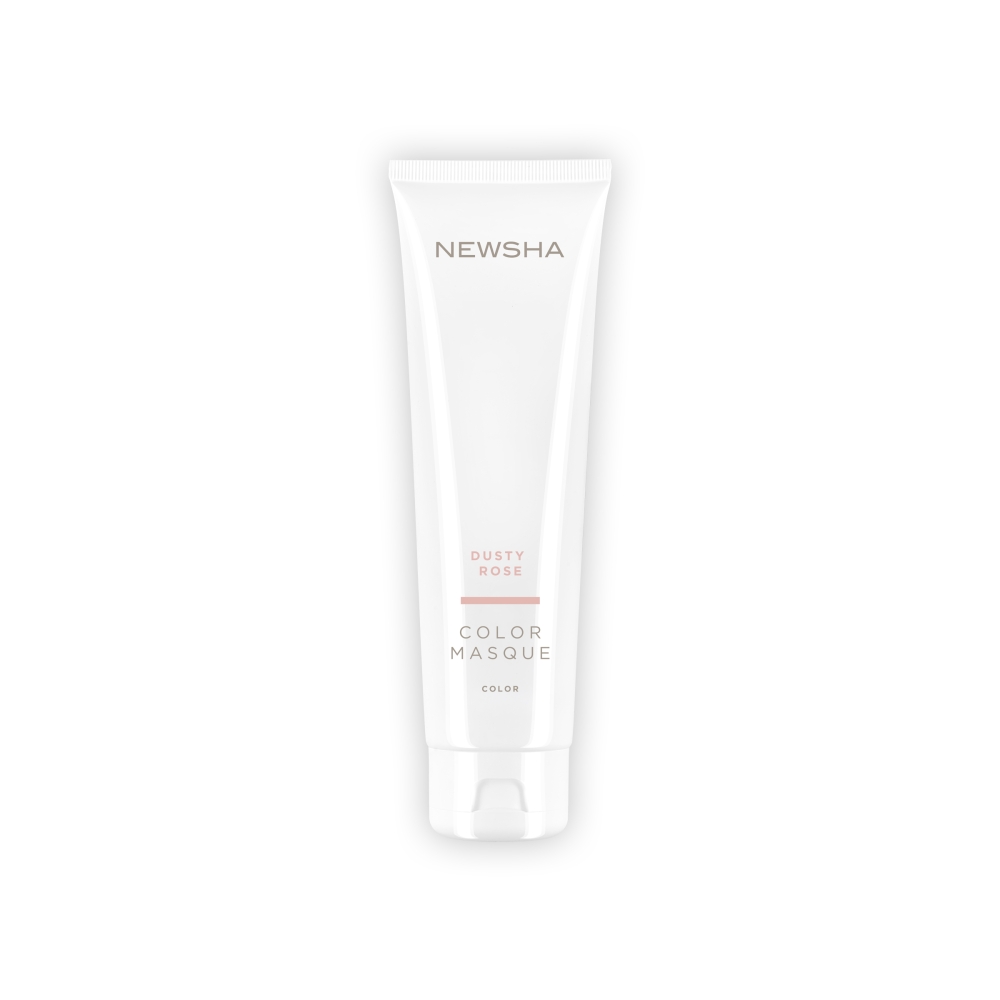 Farbmaske für blondes bis hellbraunes Haar. Color Masque Dusty Rose von NEWSHA veredelt den Farbton mit einem zarten Rosé-Schimmer und pflegt das Haar intensiv.